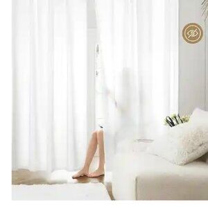 Non-See-Through White Privacy Sheer Curtains 52 X 84 Inches Long 2 Panels